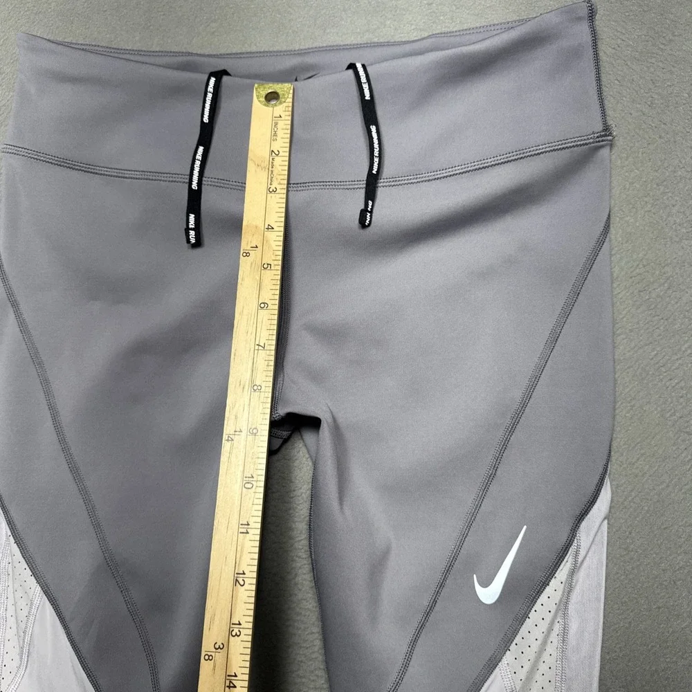 Nike Dri-Fit Epic Lux Mesh Side Panels Compression Leggings Womens Sz Large Gray